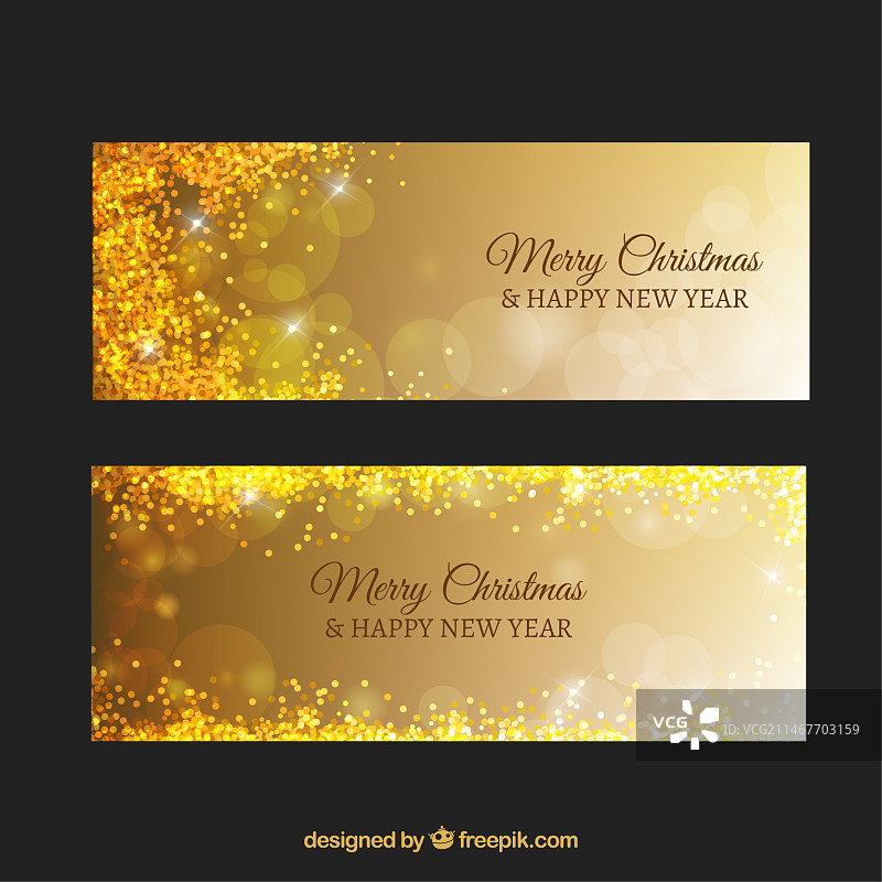 带有彩屑和散景效果的奢华banner图片素材