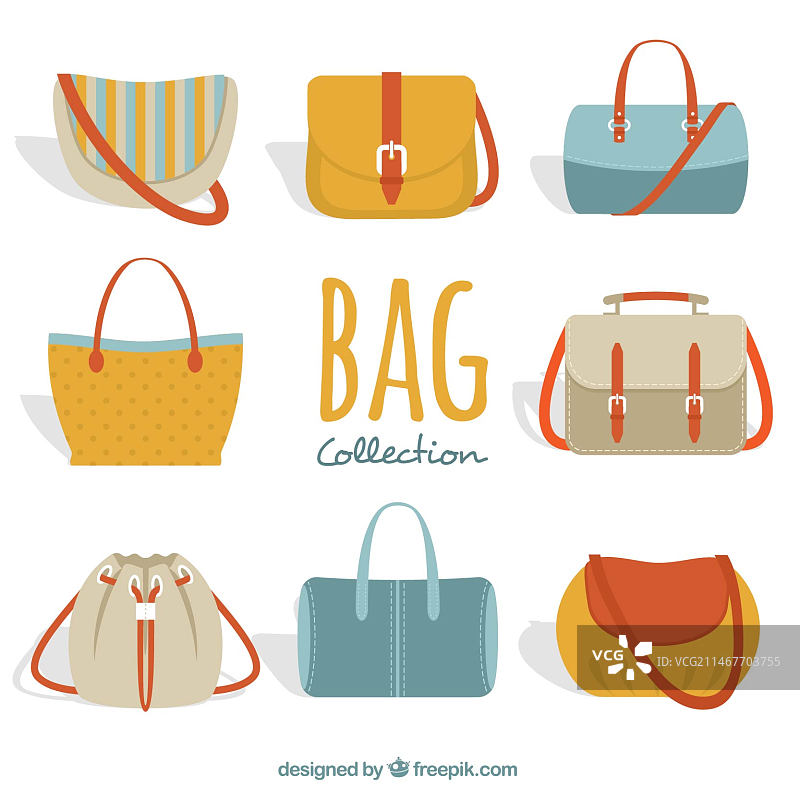 色彩缤纷的女士包包图片素材