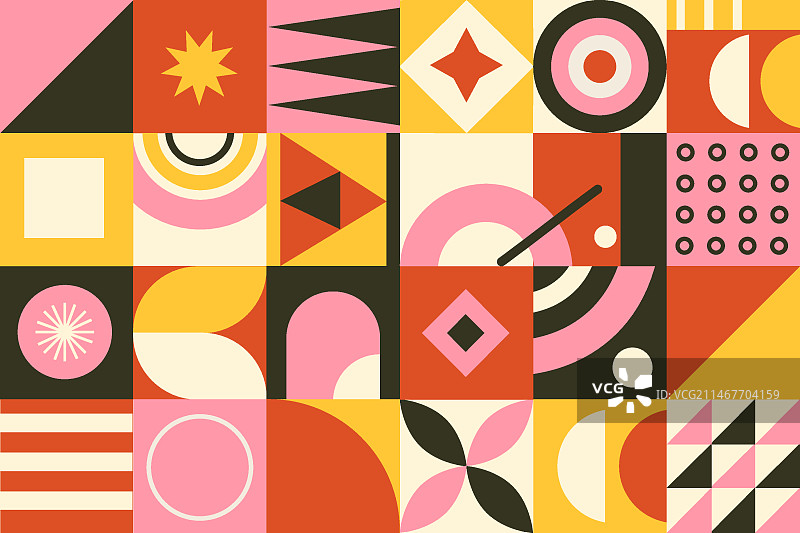 手绘扁平风几何背景图片素材