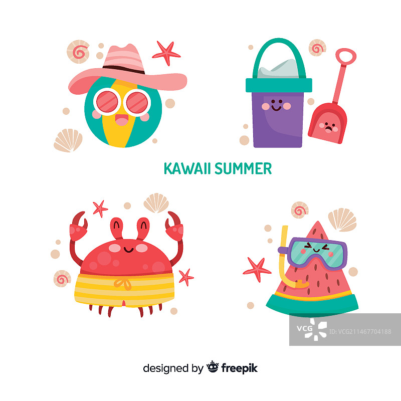 可爱风夏日人物合集图片素材