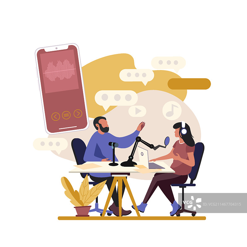 播客概念插画图片素材