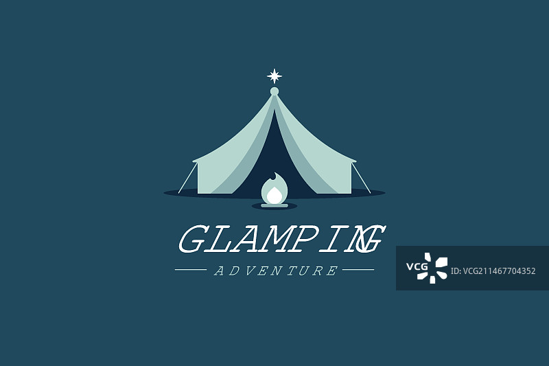 扁平风格豪华露营logo模板图片素材