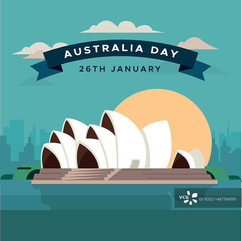 扁平风澳大利亚日插画图片素材