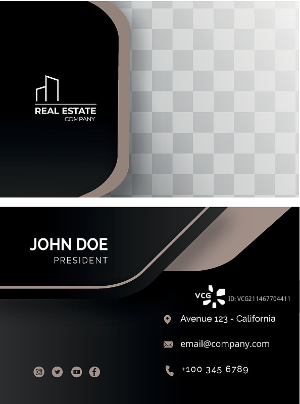 房地产双面名片图片素材