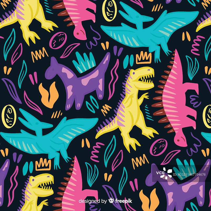 手绘恐龙图案图片素材