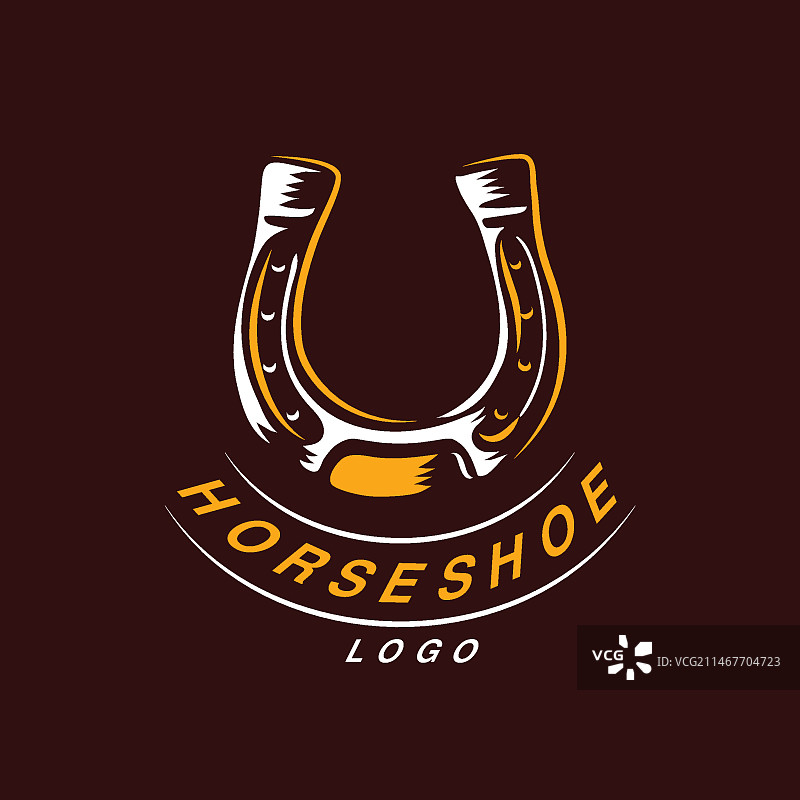 手绘马蹄铁 Logo 模板图片素材