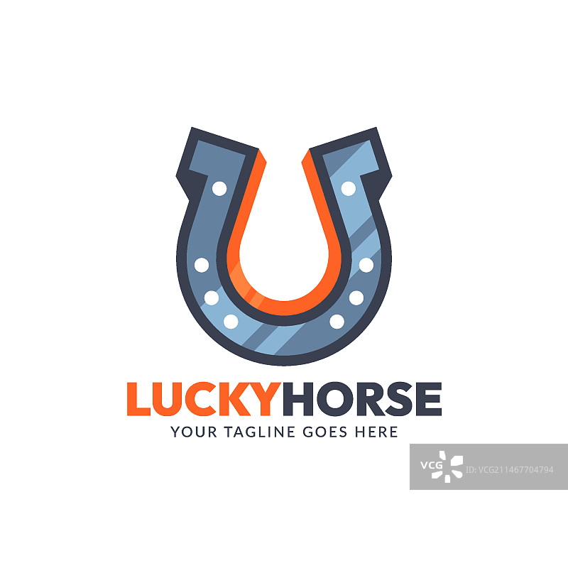 扁平风格马蹄铁Logo模板图片素材