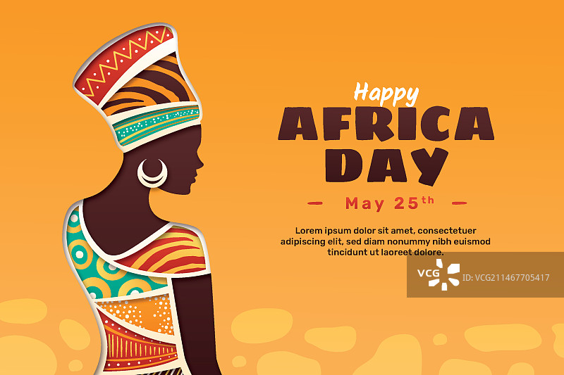 纸风格非洲日背景图片素材