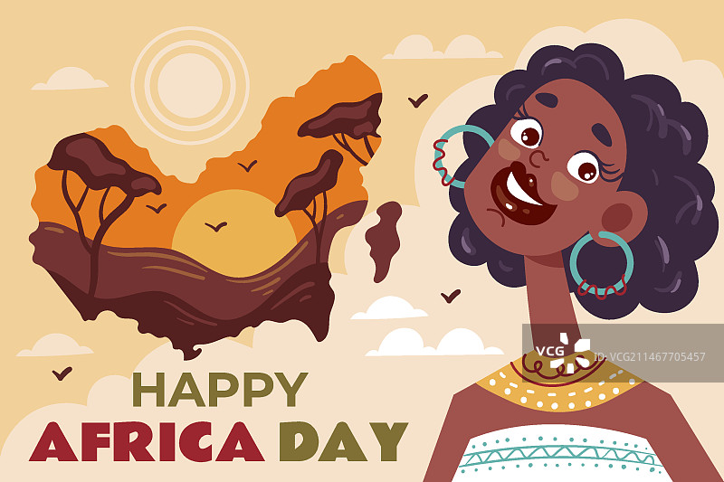 扁平风非洲日背景图片素材