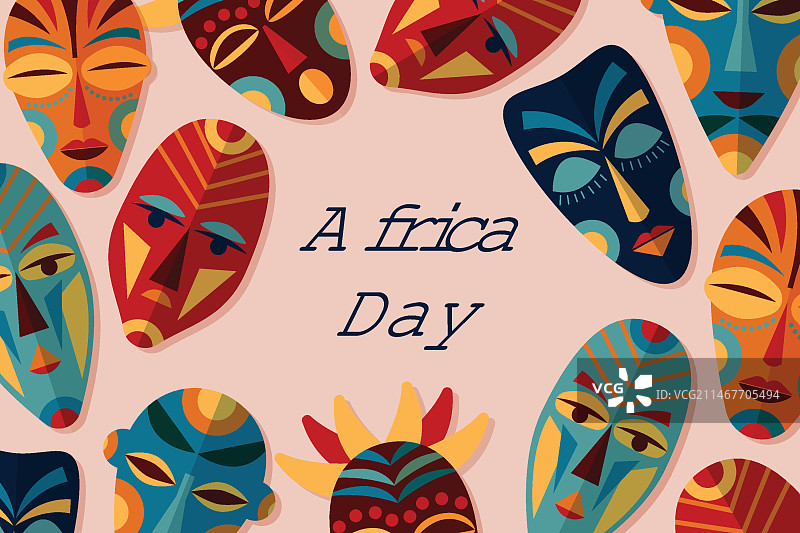 扁平风非洲日背景图片素材