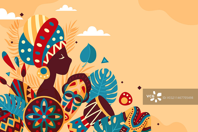 扁平风非洲日背景图片素材