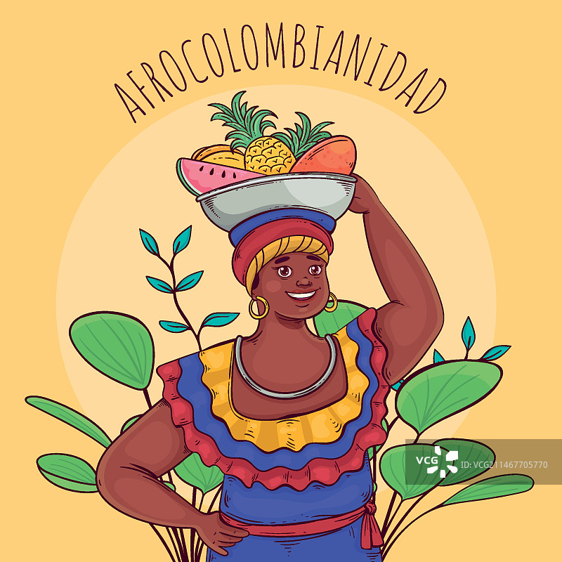 手绘非洲哥伦比亚文化插画图片素材