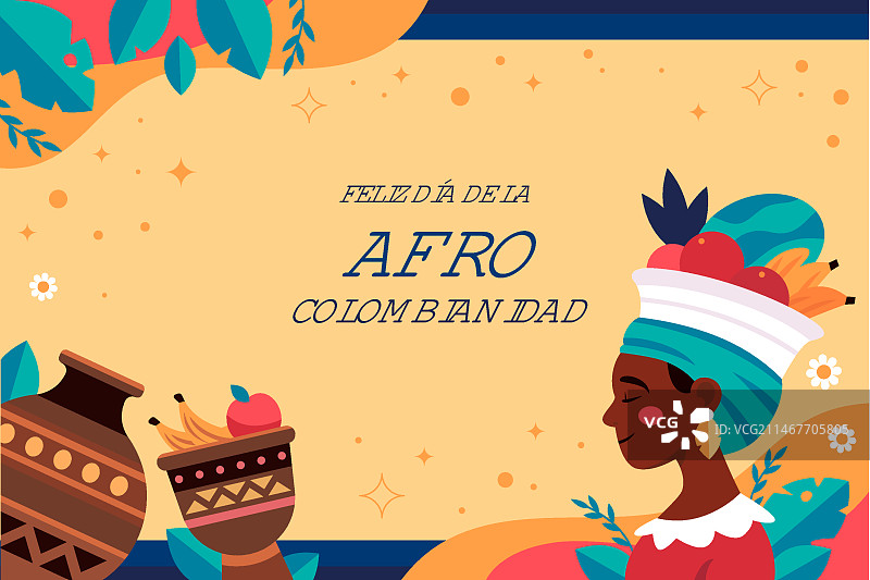 扁平风格的非洲哥伦比亚文化背景图片素材