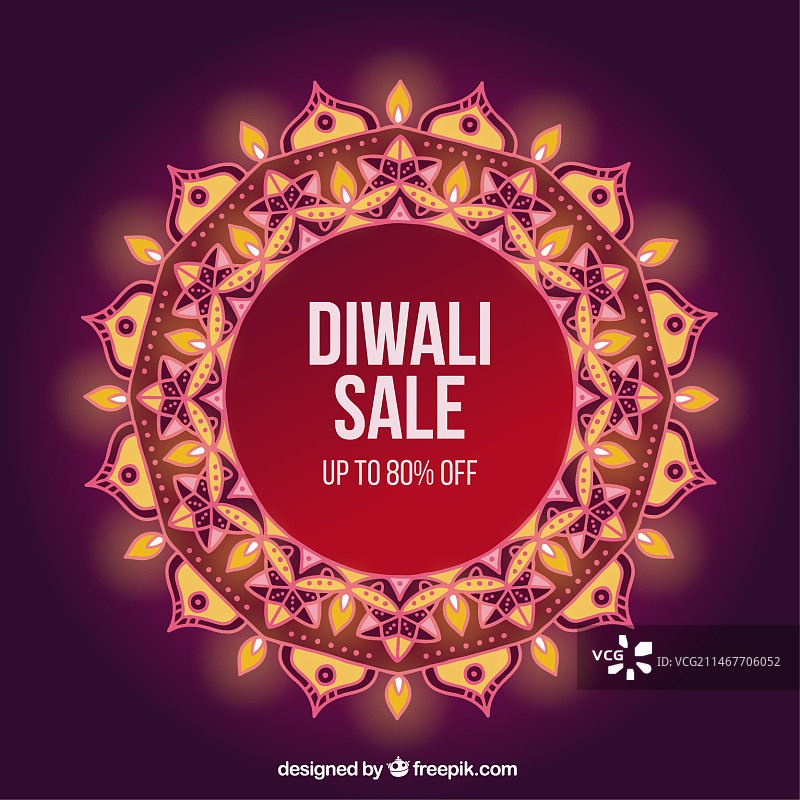 排灯节促销曼陀罗背景图片素材