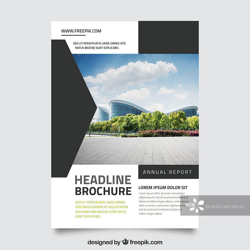 具有黑色几何形状的精美商业宣传册图片素材