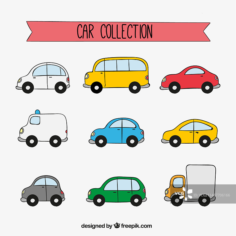 手绘交通工具图案合集图片素材