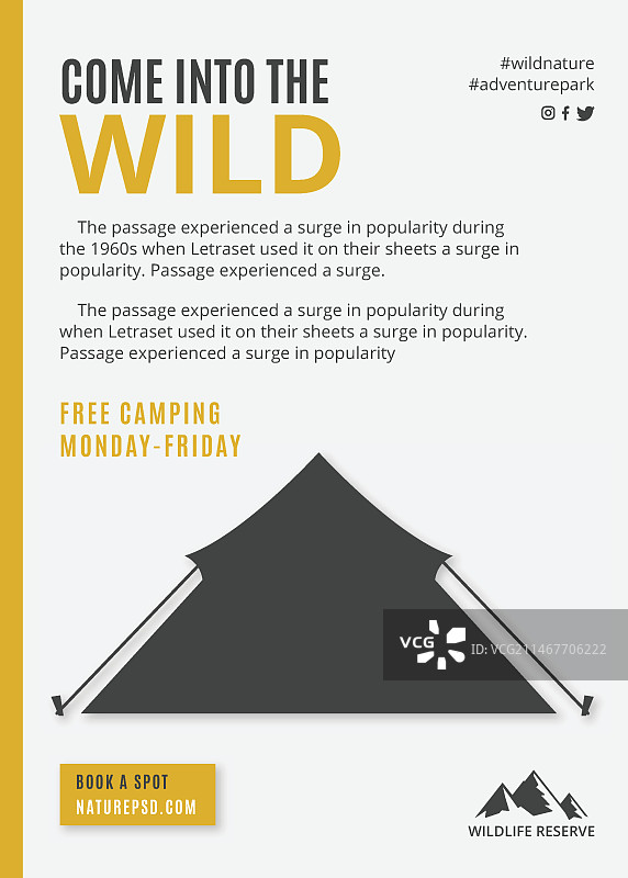 野生自然风光竖版宣传单图片素材