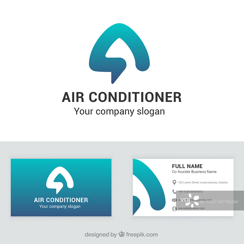 空调公司名片图片素材