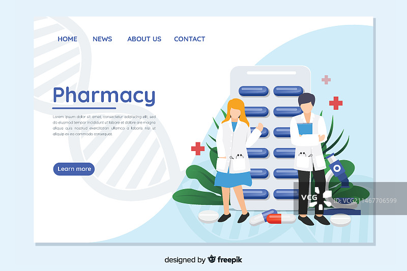 彩色药房着陆页图片素材