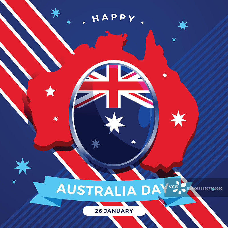 扁平风格的澳大利亚国庆日图片素材