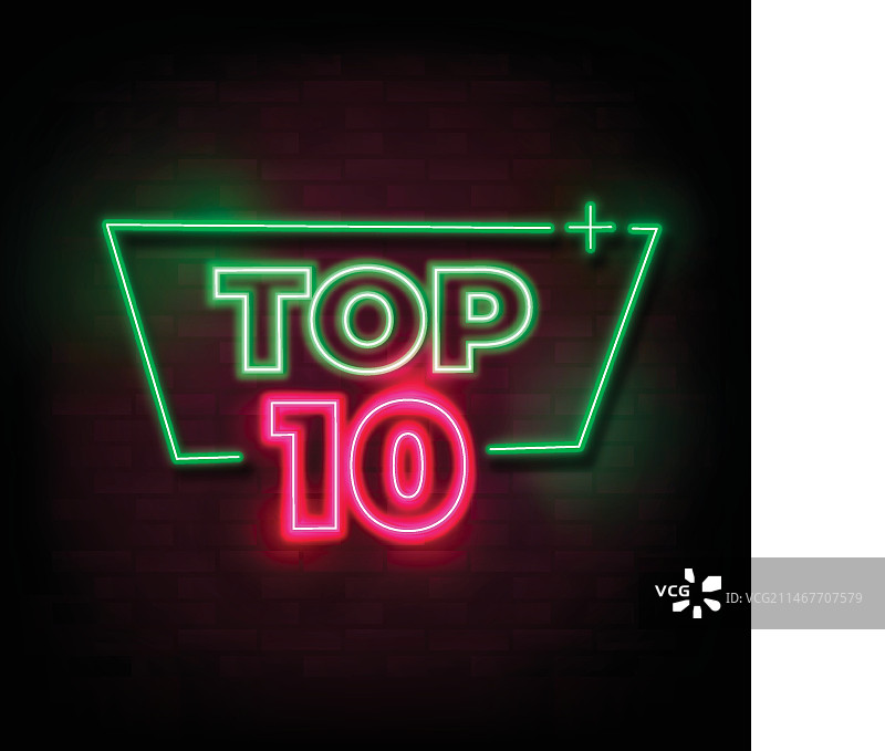 霓虹灯前十名图片素材