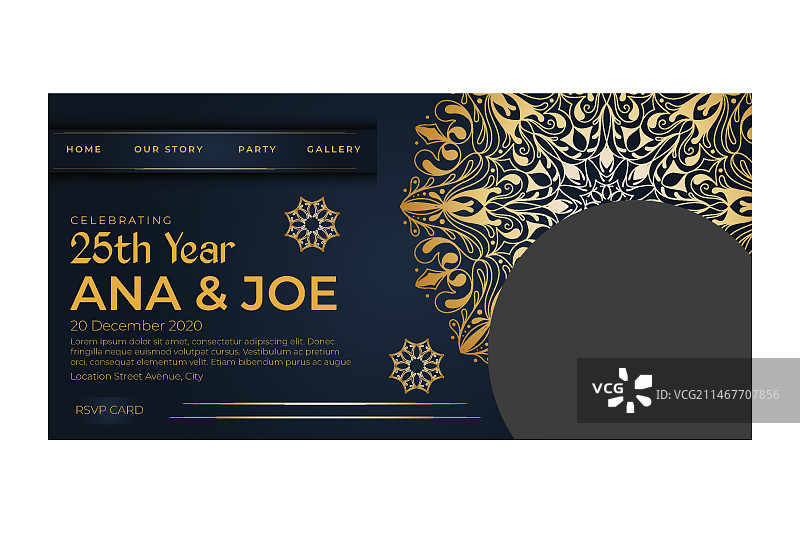 二十五周年纪念着陆页模板图片素材