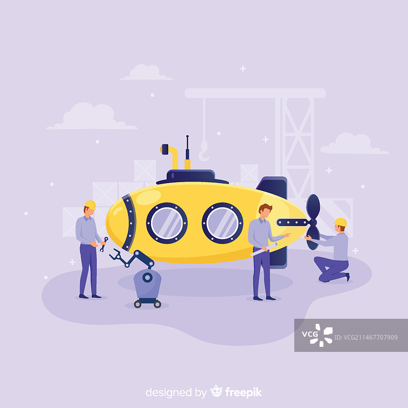 扁平风格海洋工程背景图片素材