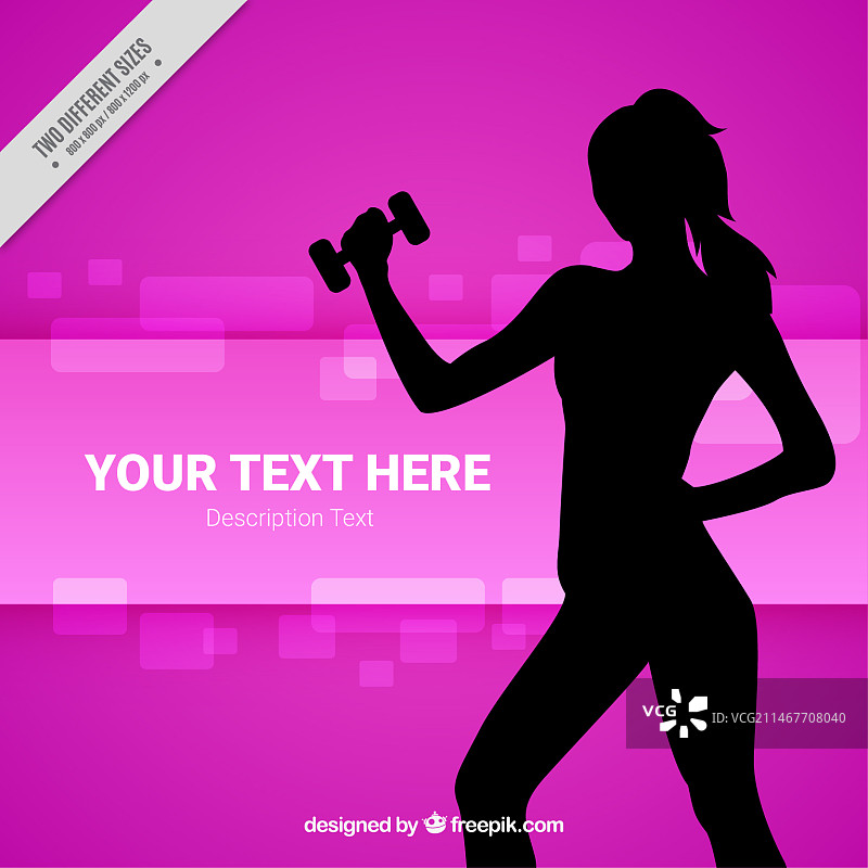 哑铃剪影女性抽象背景图片素材