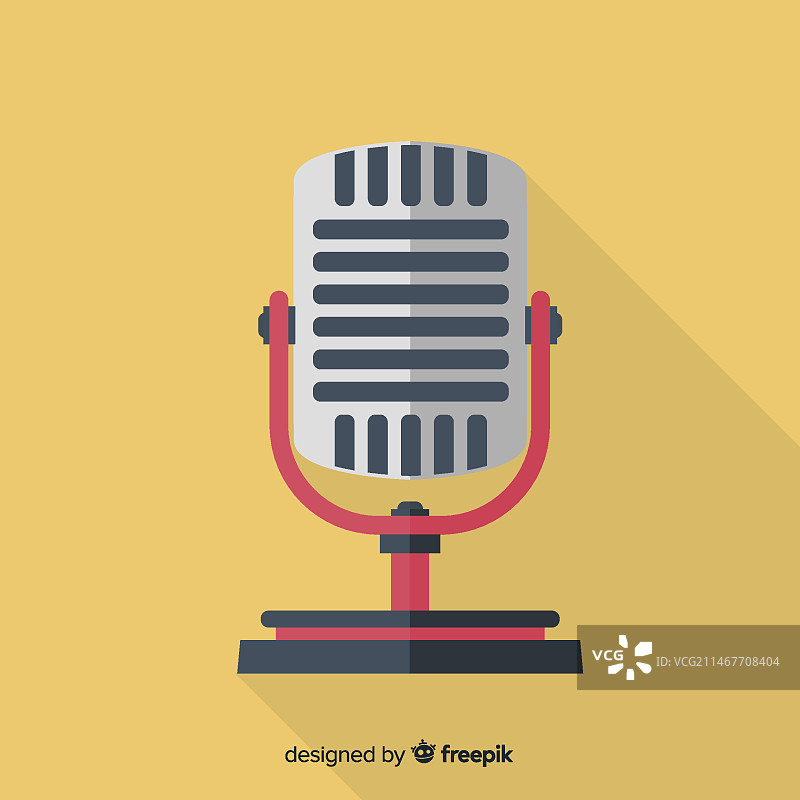 扁平复古麦克风背景图片素材
