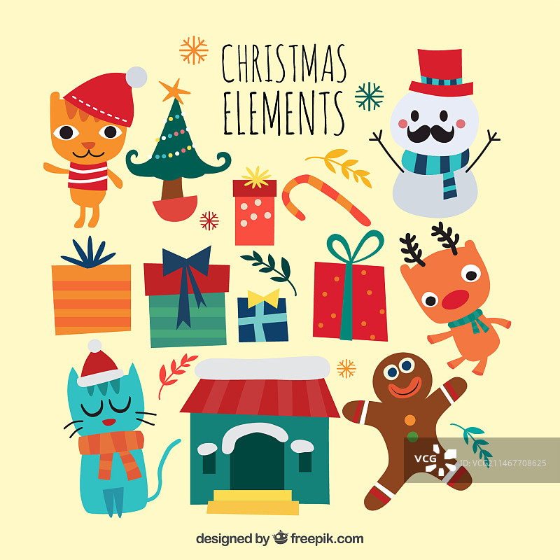 各式各样的圣诞物品和礼物图片素材