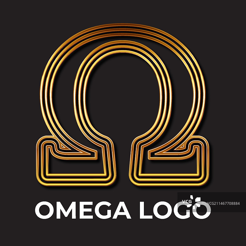 渐变奢华Omega Logo模板图片素材