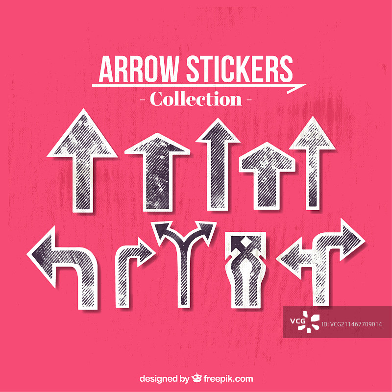 深色箭头贴纸合集图片素材