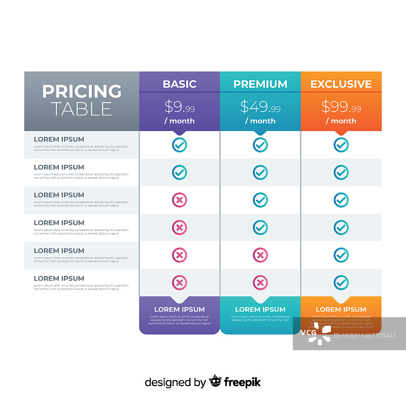 定价表图片素材
