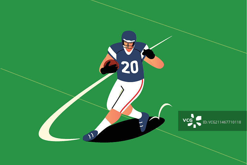扁平风格美式橄榄球运动员图片素材