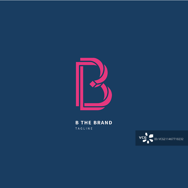 扁平风格字母B logo模板图片素材