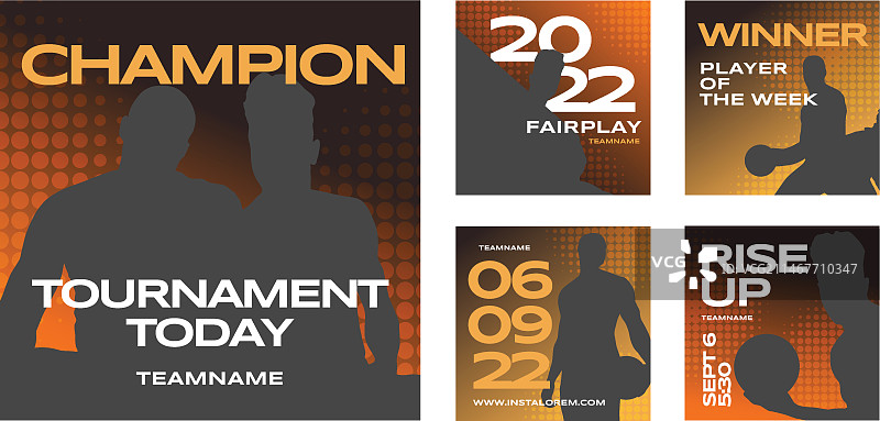 渐变半色调篮球Instagram帖子图片素材