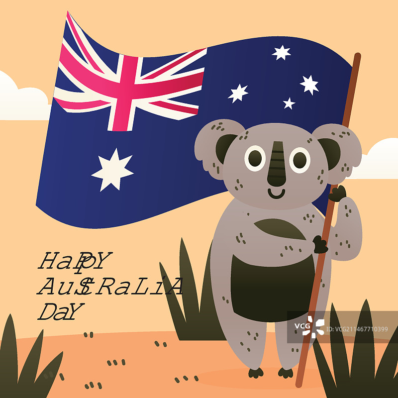 扁平设计澳大利亚国庆日概念图片素材