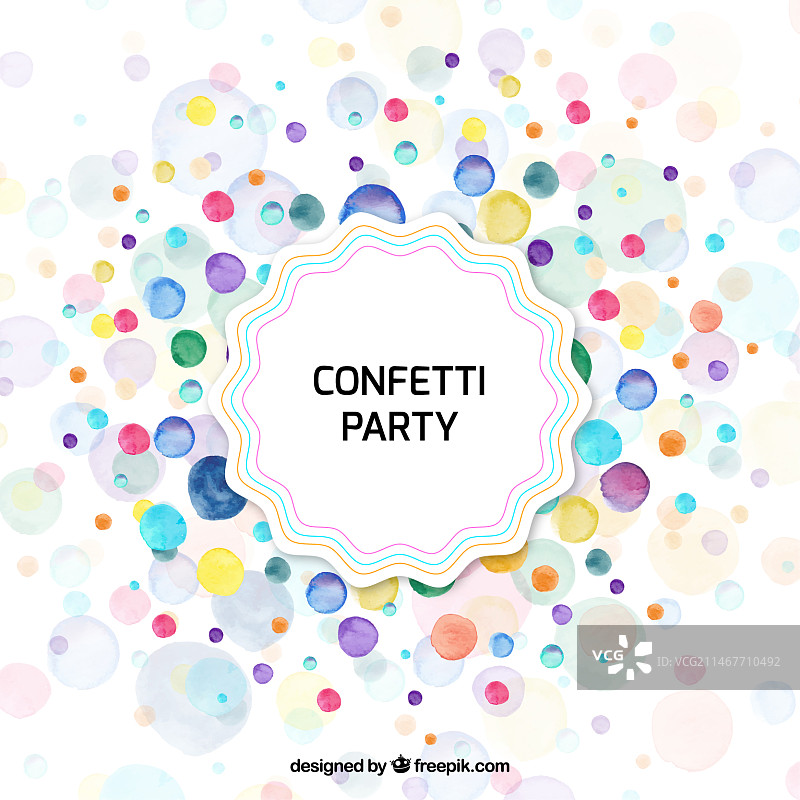 水彩风格的五彩纸屑背景图片素材