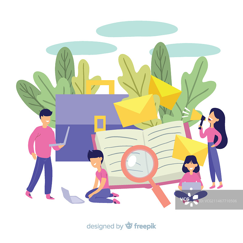 扁平风大学概念图片素材