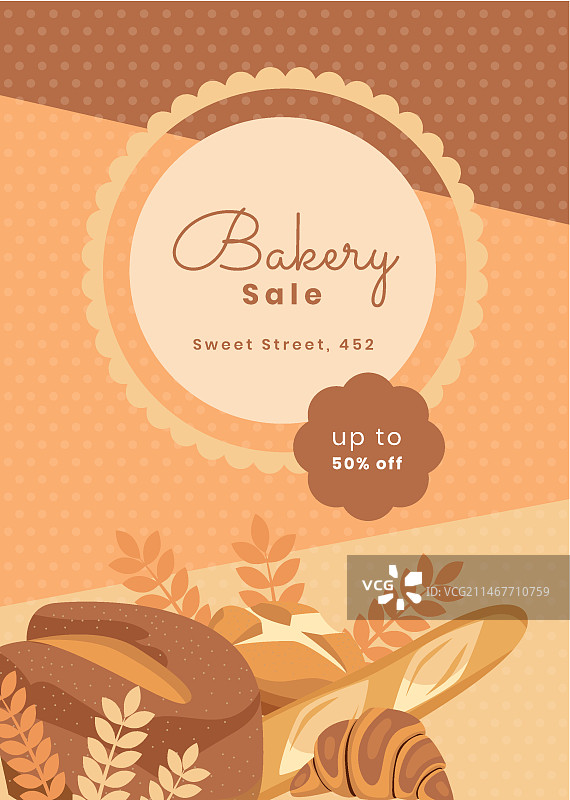 手绘扁平风烘焙义卖宣传单图片素材