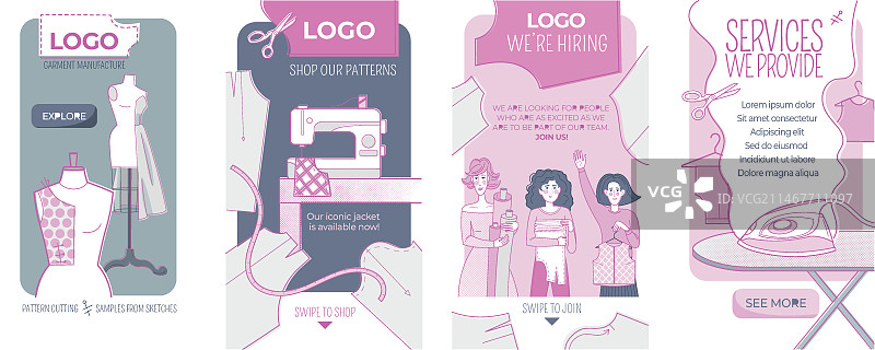 手绘女裁缝Instagram快拍图片素材