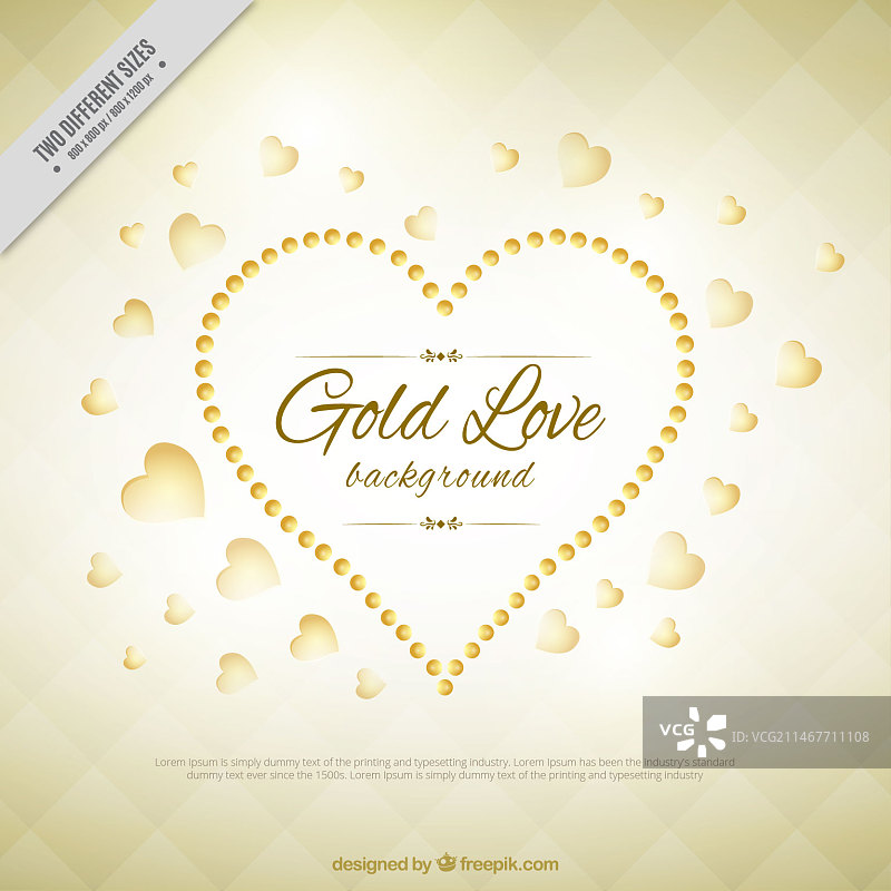 金色爱心优雅背景图片素材