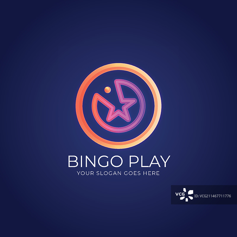 渐变宾果游戏logo模板图片素材