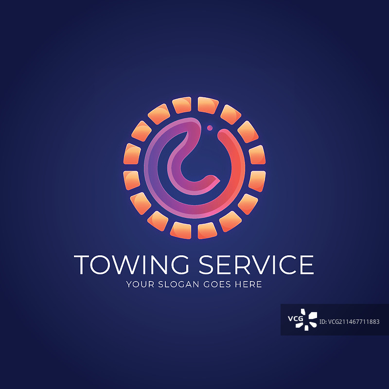 渐变拖车logo模板图片素材