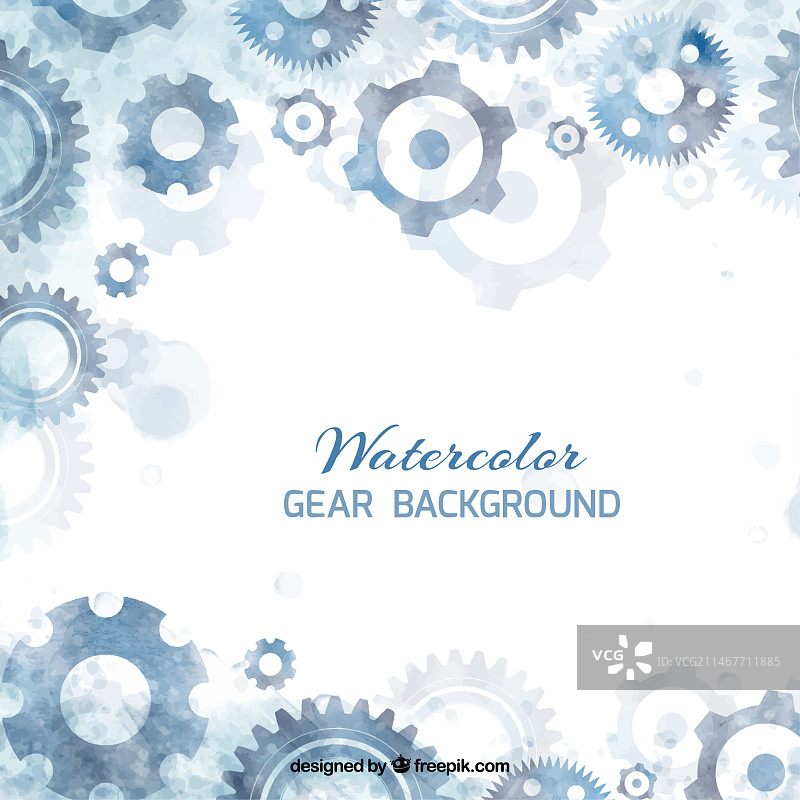 水彩风格的齿轮背景图片素材