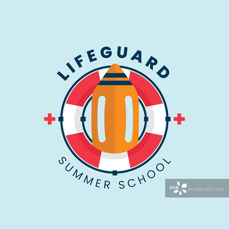 扁平风格救生员Logo模板图片素材