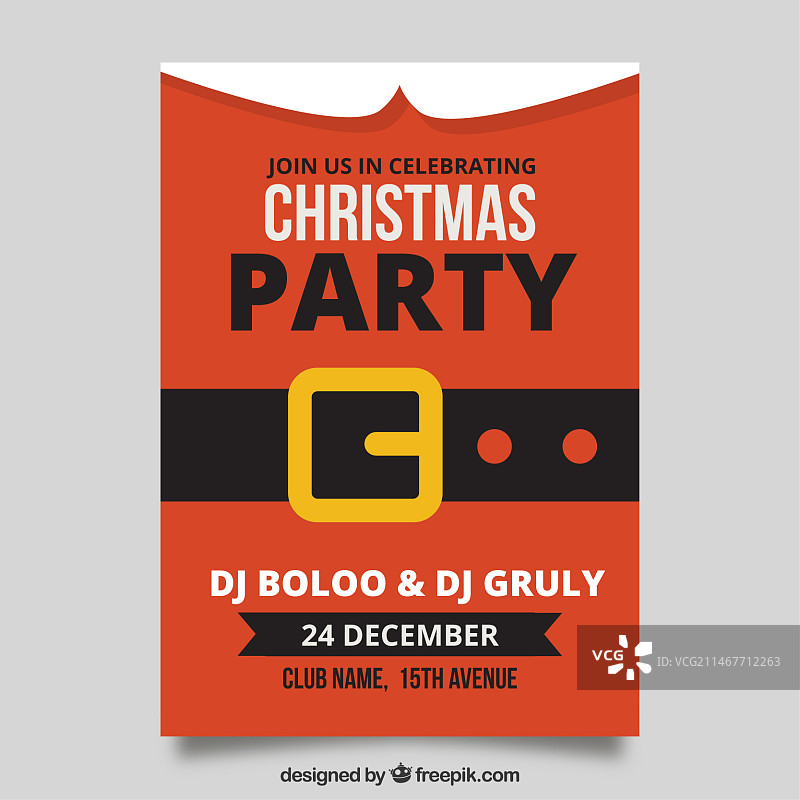 扁平风格圣诞派对宣传单图片素材
