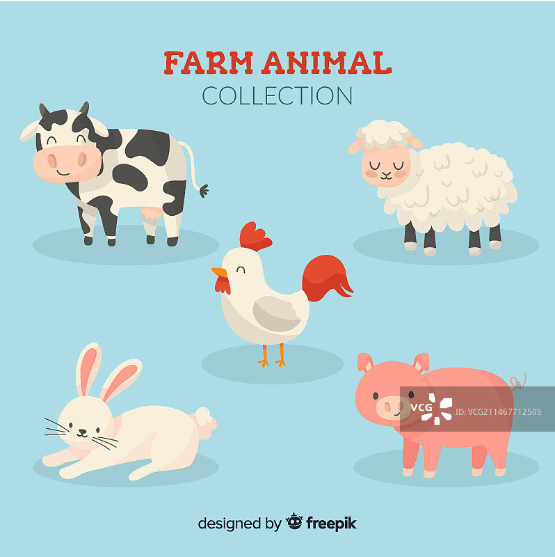 手绘农场动物合集图片素材
