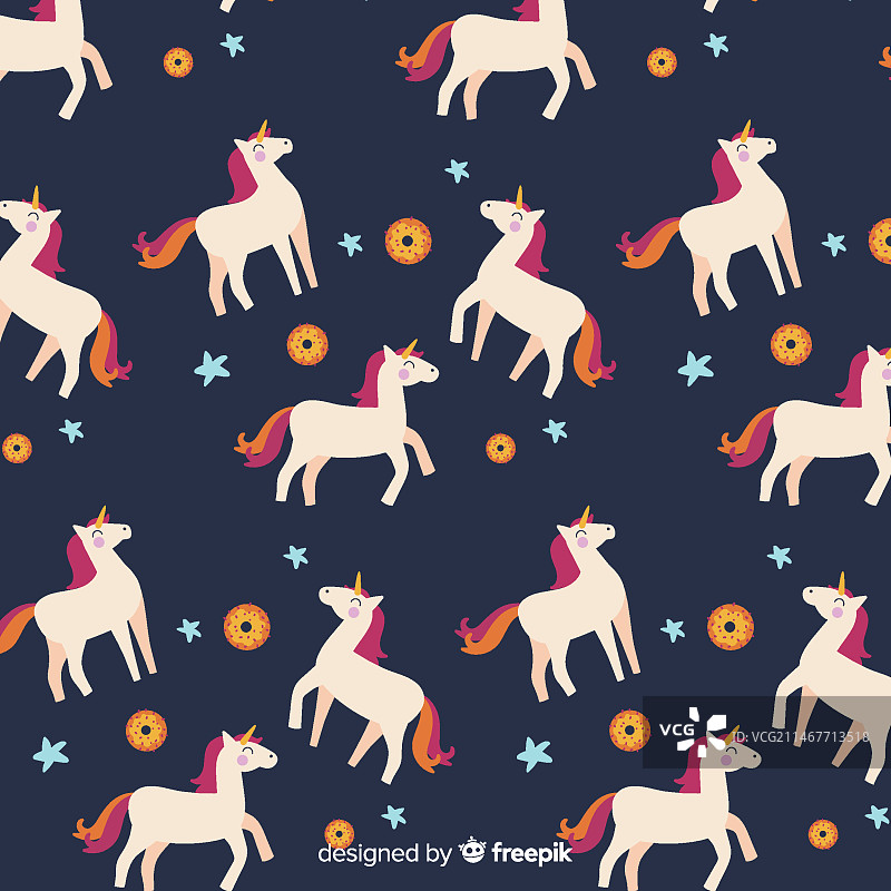 手绘独角兽图案图片素材