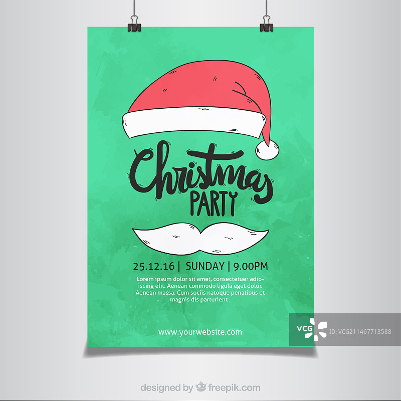 圣诞老人元素的圣诞派对海报图片素材